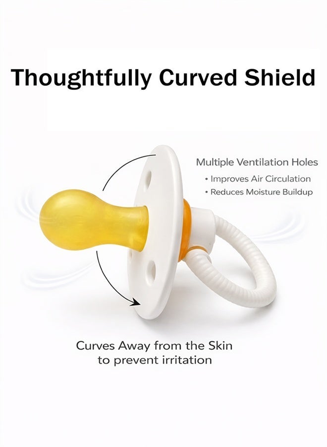 موميلو عبوتين لهاية أطفال من اللاتكس (0-6 أشهر) خالية من مادة BPA، ناعمة ومتينة بشكل حلمة طبيعي، سهلة التنظيف، مغلفة بتفريغ اله - Image 3